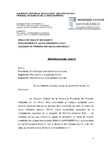 Extracto de la primera página de la sentencia sobre nulidad de cláusula suelo.