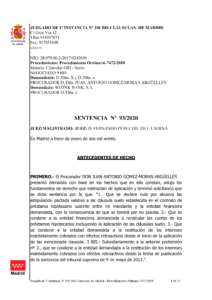 Extracto de la sentencia sobre nulidad de cláusula suelo en contrato hipotecario de Wizink Bank
