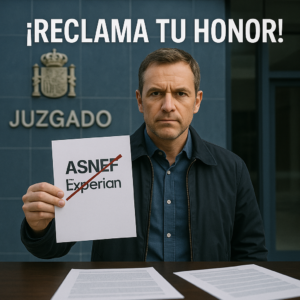 Imagen de una persona defendiendo su derecho al honor frente a XFera por inclusión indebida en ficheros de morosos
