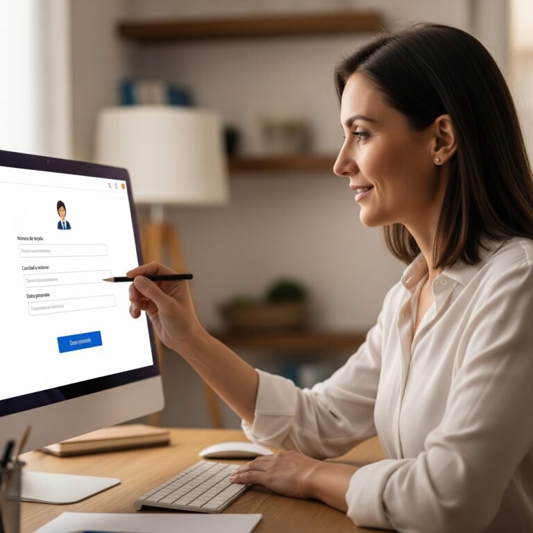 Cliente completa formulario online para reclamación de tarjeta revolving.