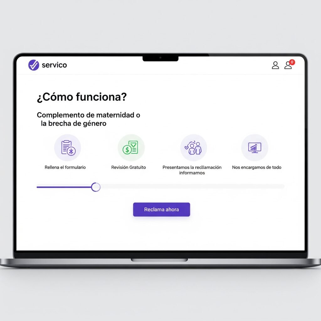 Proceso online para reclamar complemento de maternidad/brecha de género.