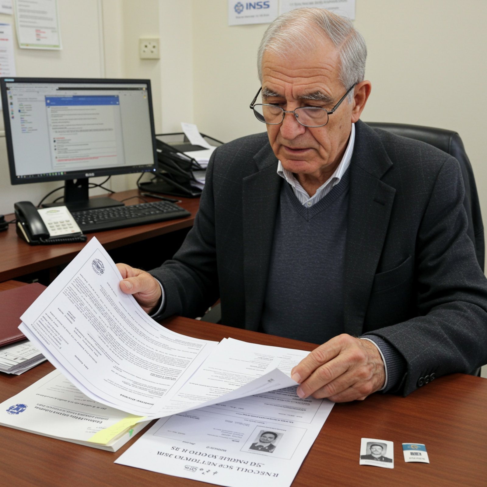 Reclamación complemento por brecha de género ante INSS Jubilado revisa documentos esenciales para reclamar complemento por brecha de género ante el INSS