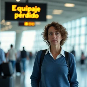 Maleta de viaje junto a un reloj que marca un gran retraso, simbolizando la Compensación por vuelo retrasado y la frustración del viajero
