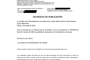 Sentencia Audiencia Provincial Barcelona  – 22 de julio de 2024